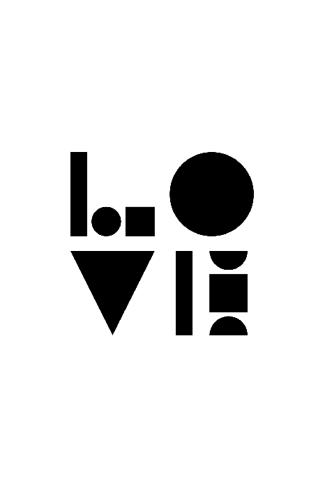 Canvas Black; White and Love (1 Part) Vertical