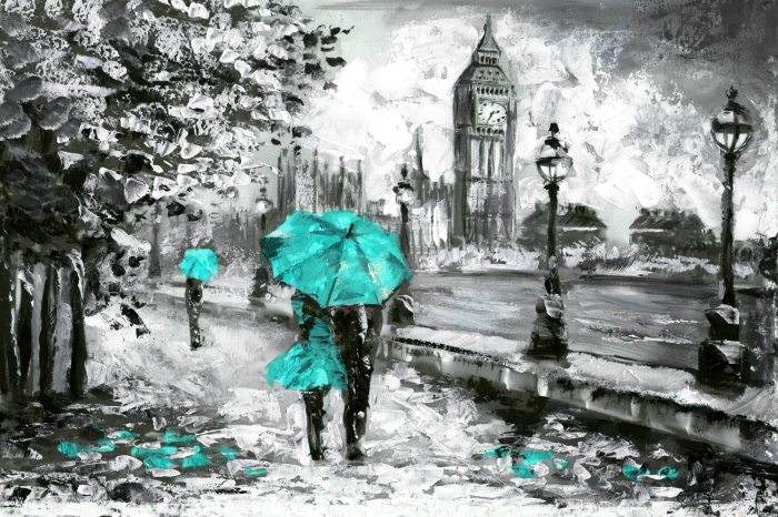 Canvas Walk in London (1 Part) Wide Turquoise