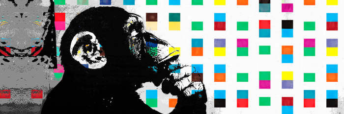 Canvas Banksy: The Thinker Monkey
