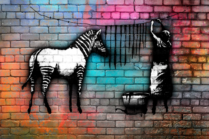 Canvas Washing Zebra - Colourful Brick (1 Part) Wide