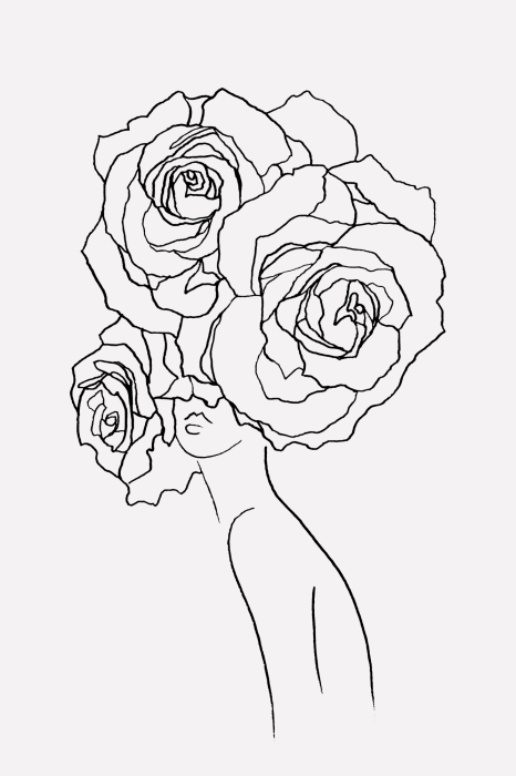 Canvas Fancy Roses (1 Part) Vertical