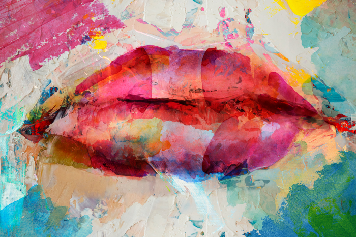 Canvas Artistic Lips (1 Part) Wide