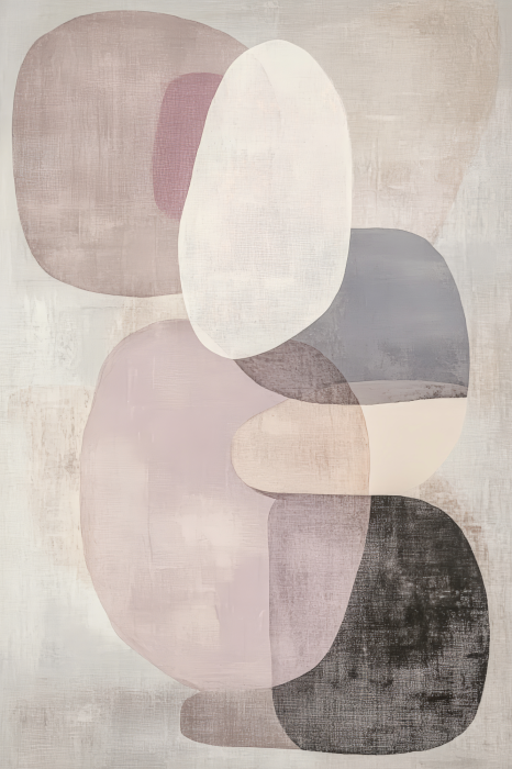 Canvas Ovale vormen in gedempte kleuren