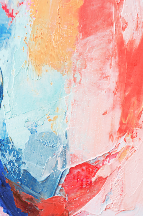 Canvas Een schilderachtige explosie van kleuren in een artistieke stijl