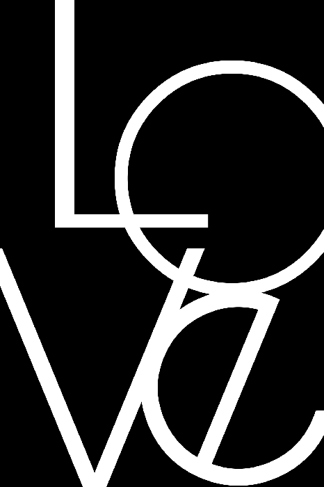 Canvas Black and White: Love (1 Part) Vertical