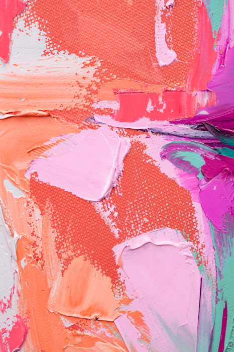 Canvas Artistieke expressie geschilderd met roze verf