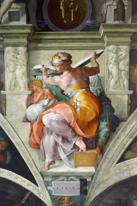 Canvas Geheimen van de toekomst door de ogen van de Libische Sibille