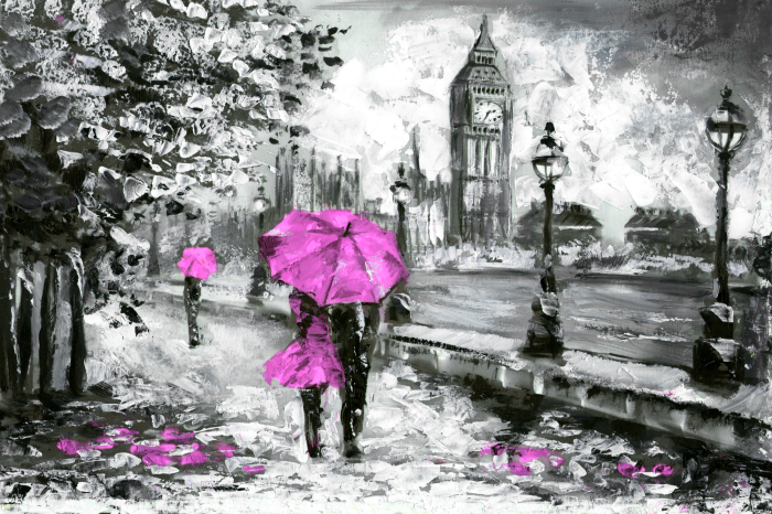 Canvas Walk in London (1 Part) Wide Pink