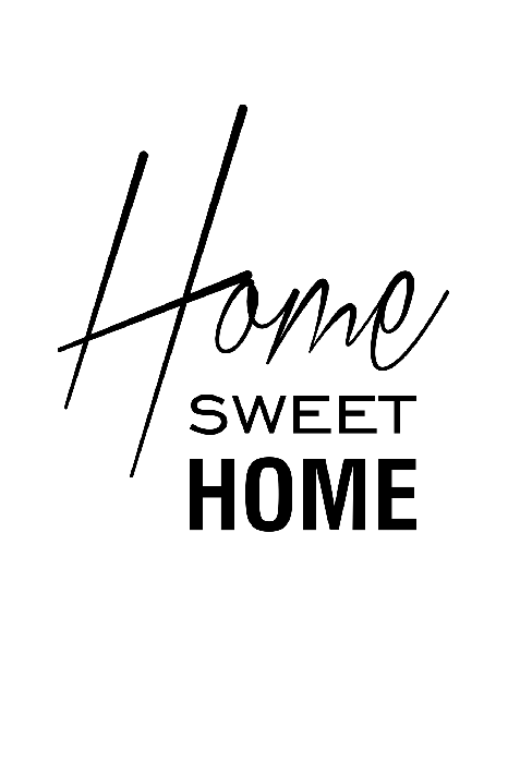 Canvas Black and White: Home Sweet Home (1 Part) Vertical