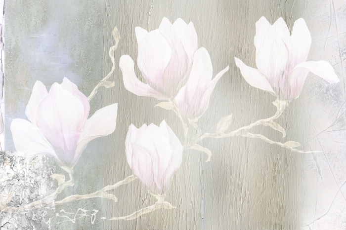 Canvas White Magnolias (1 Part) Wide