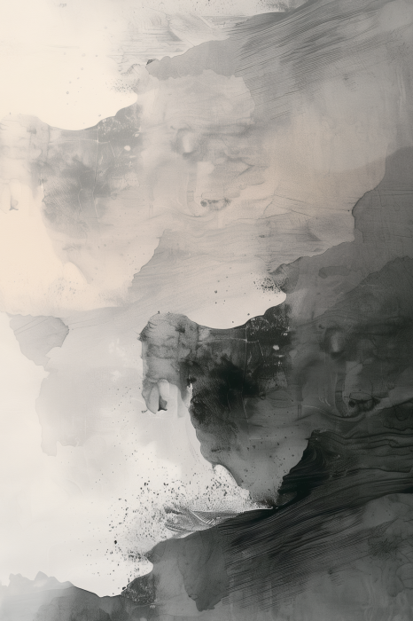 Canvas Zwart-witte schilderachtige expressie