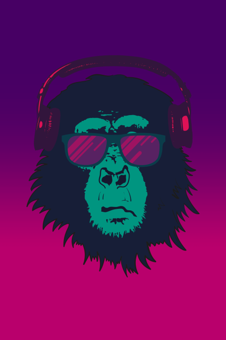 Canvas Gansta Chimp (1 Part) Vertical