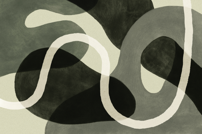 Canvas Afgeronde vormen op een groene compositie