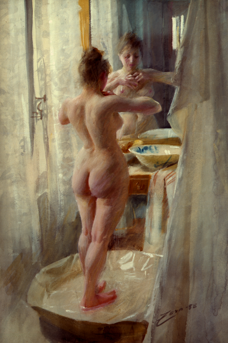 Canvas Een fragiel figuur dat baadt in het daglicht