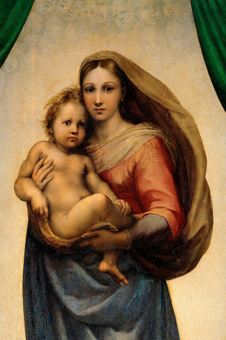Canvas Goddelijke Beschermer Sixtijnse Madonna