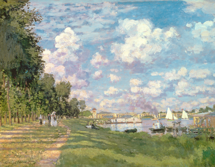 Canvas Een charmant pad langs de rivier en het bos