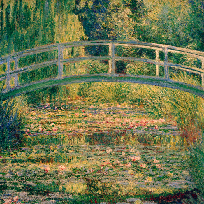 Canvas Harmonie van groen en water in een Japanse tuin