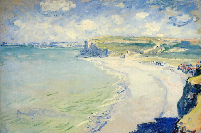 Canvas Een charmant landschap van de zeekust met een zandstrand