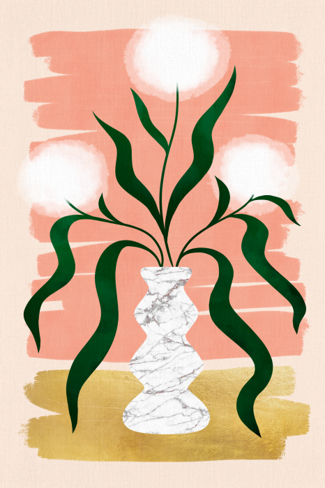 Canvas Minimalistische bloemen in een vaas