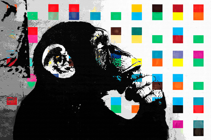 Canvas Banksy The Thinker Monkey