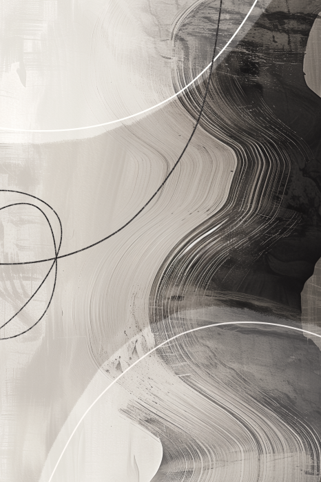 Canvas Golvende vormen in monochromatische kleuren