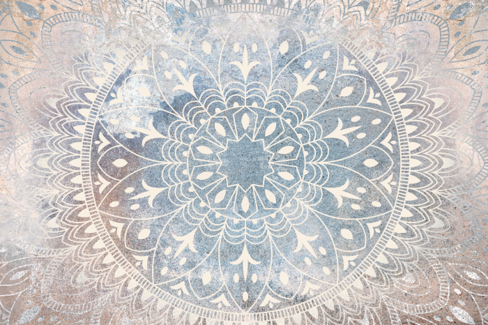 Canvas Decoratief mandalapatroon op een betonnen achtergrond