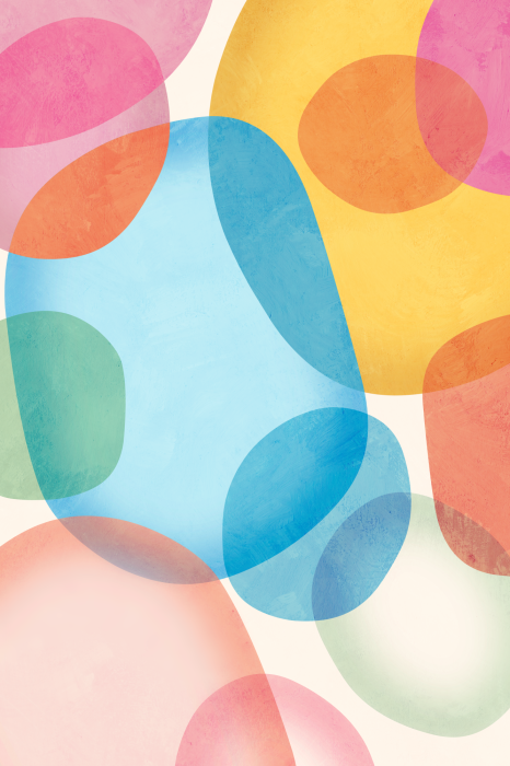 Canvas Kleurrijke doorschijnende verfvlekken