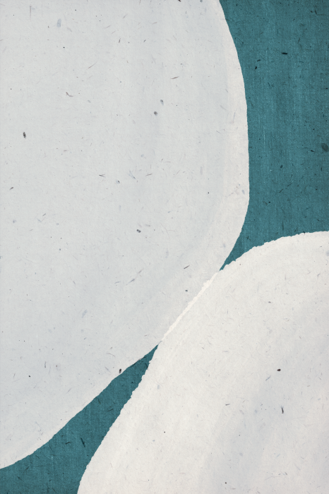 Canvas Onregelmatige vormen op een turquoise achtergrond