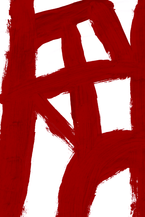 Canvas Rode verfstrepen op een witte achtergrond