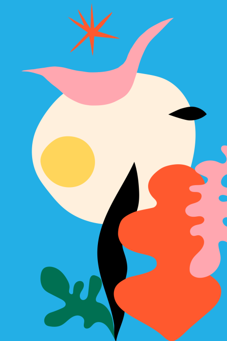 Canvas Plantenabstractie met organische vormen