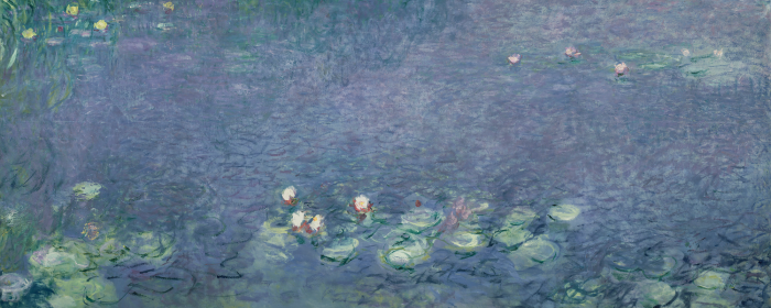 Canvas Delicate waterlelies in de natuurlijke omgeving van de rivier