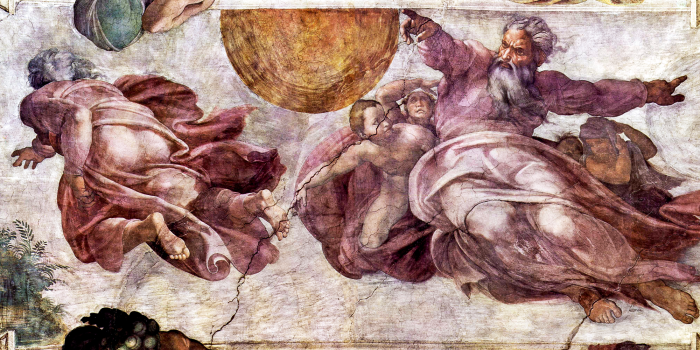 Canvas De geboorte van het licht op de Sixtijnse Kluis