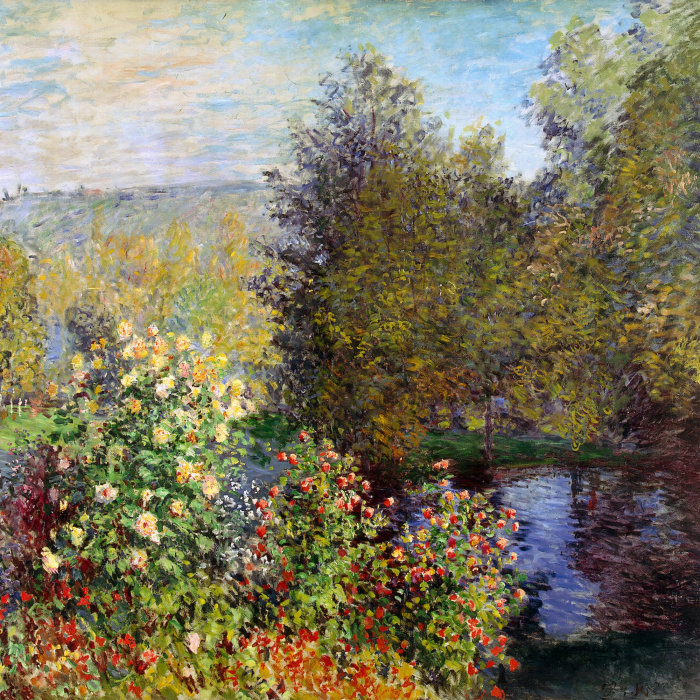 Canvas Coin de jardin à Montgeron (Claude Monet)