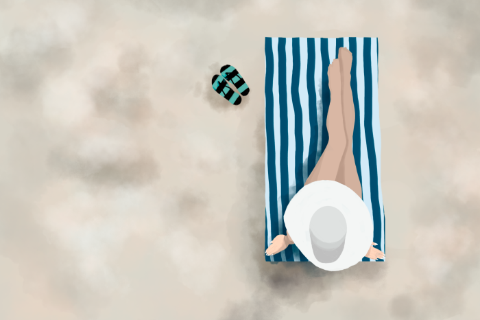 Canvas Lady on the Beach (1 Part) Wide