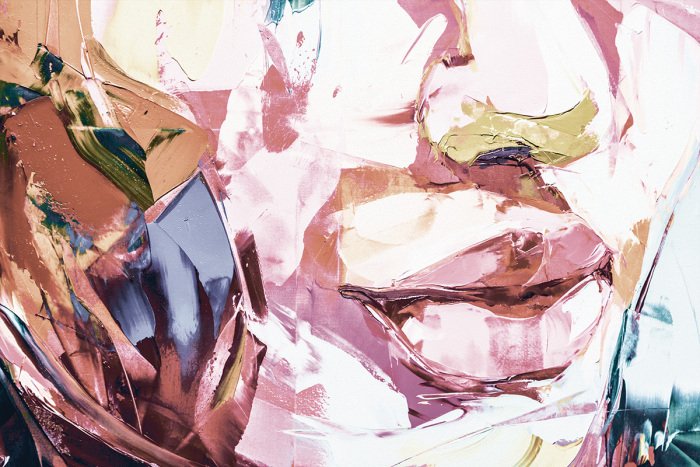 Canvas Delicate aquarel van de lippen van een vrouw