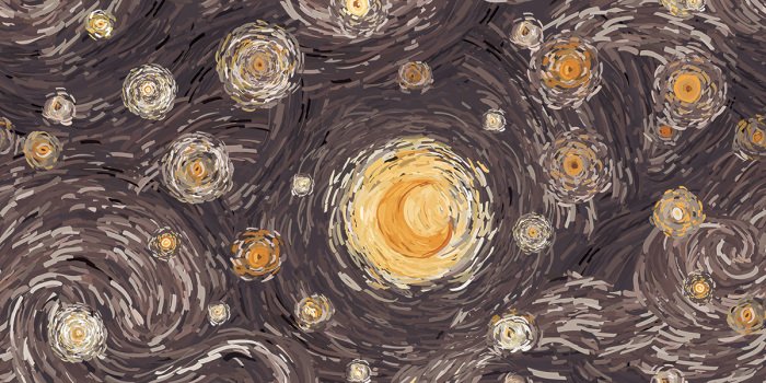 Canvas Magische nachthemel met maan