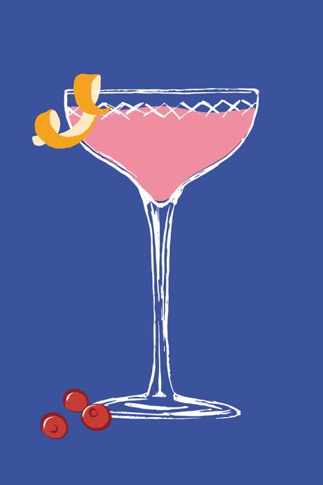 Canvas Een verfrissende cocktail geserveerd in een glas