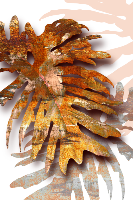 Poster Gouden bladeren herfsttextuur