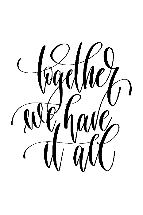 Poster Decoratieve typografie over de kracht van samenzijn