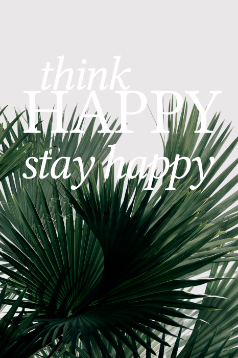 Poster Een plantenmotief met een positieve slogan