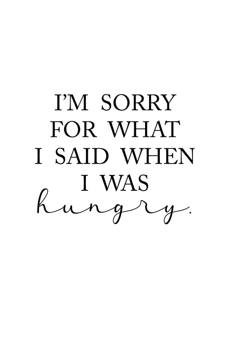 Poster Grappige keuken zwarte letters