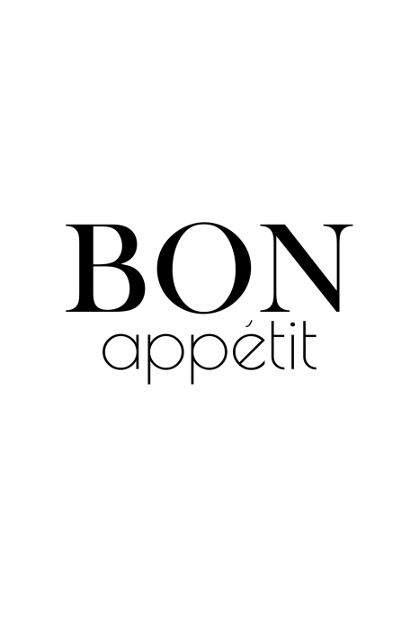 Poster Stijlvolle Franse tekst Bon appétit