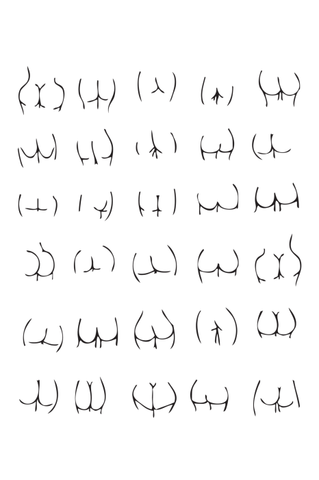 Poster Geschetste vrouwelijke silhouetten