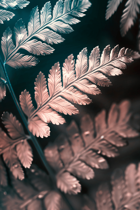 Poster Een delicate varen in pasteltinten