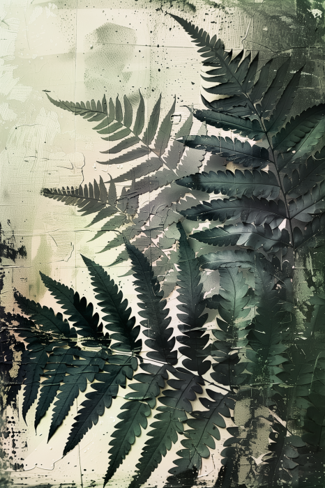 Poster Delicate varenbladeren in de bosmist