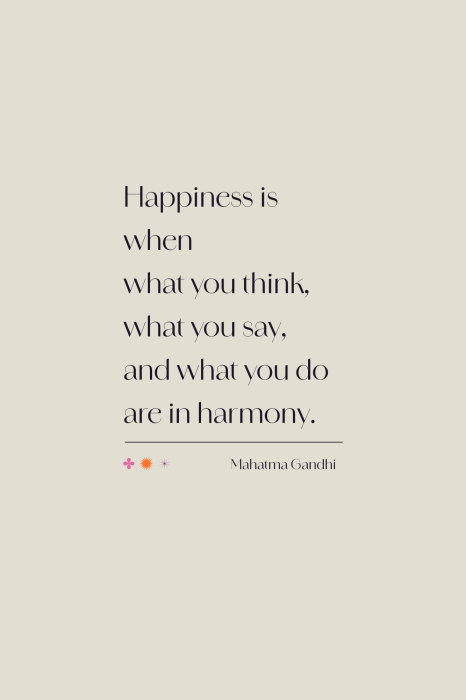 Poster Motiverende tekst over harmonie van gedachten