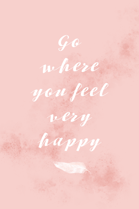 Poster Pastel typografisch motief over geluk