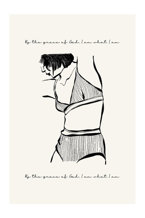 Poster Delicaat silhouet van een vrouw met tekst