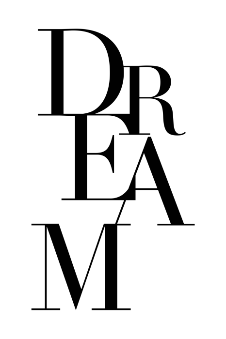 Poster Zwarte inscriptie over dromen