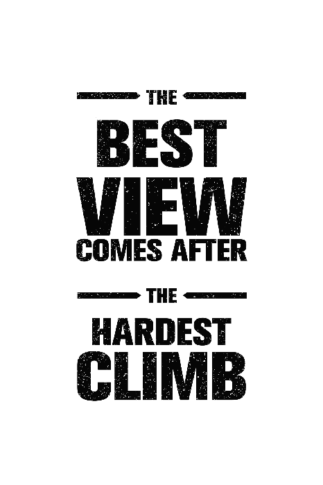Poster Zwarte motiverende tekst over het uitzicht